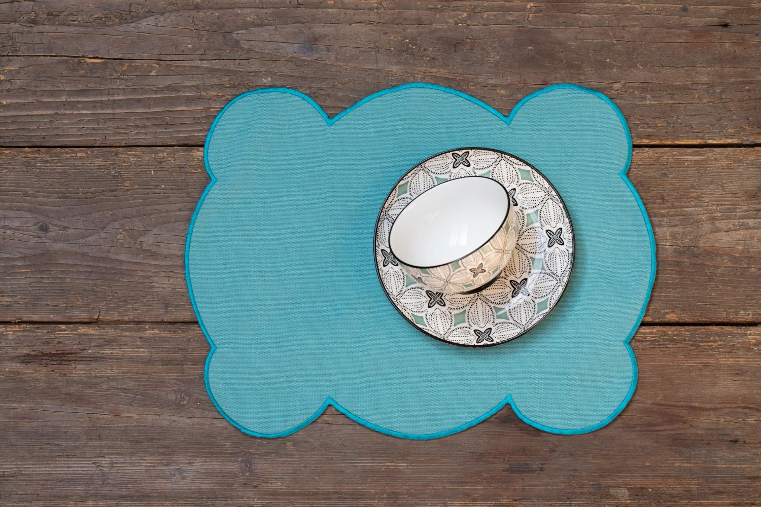 NIKE - Tovaglietta in puro cotone unito o stampato, sagomata rifinita con ricamo-2 pezzi