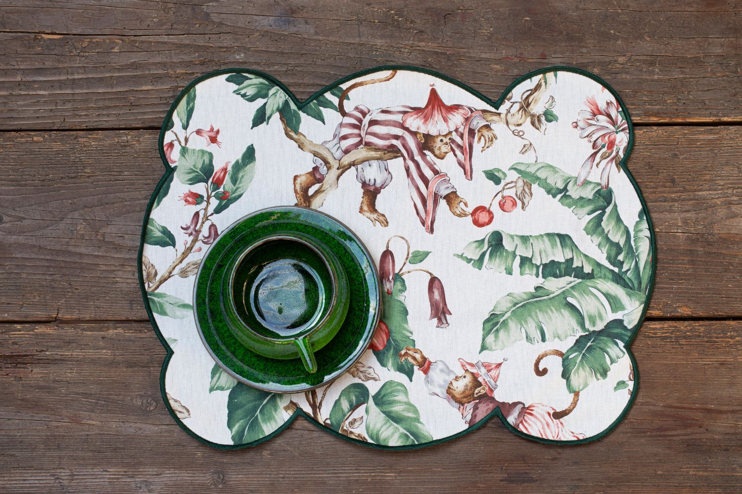 NIKE - Tovaglietta in puro cotone unito o stampato, sagomata rifinita con ricamo-2 pezzi