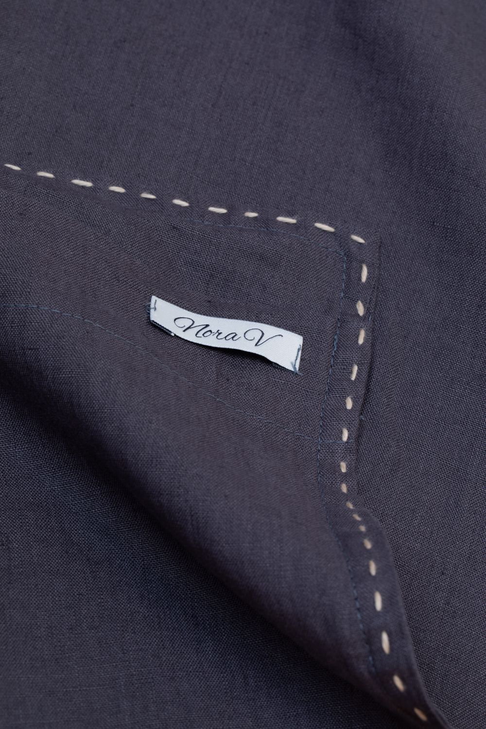 KALI - Copripiumino in puro lino lavato ricamato a mano