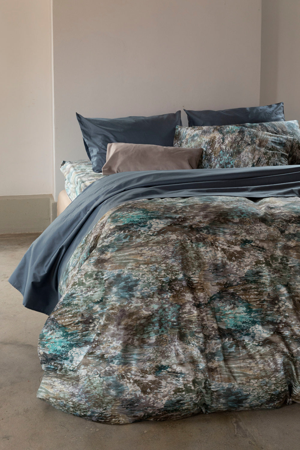 PERSEFONE - Copripiumino in raso di puro cotone stampato