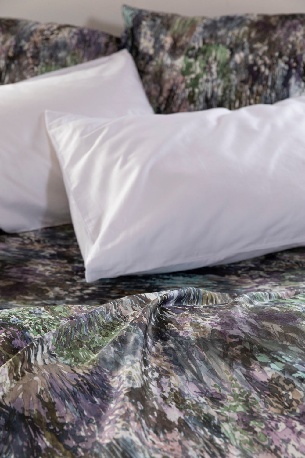 PERSEFONE - Copripiumino in raso di puro cotone stampato