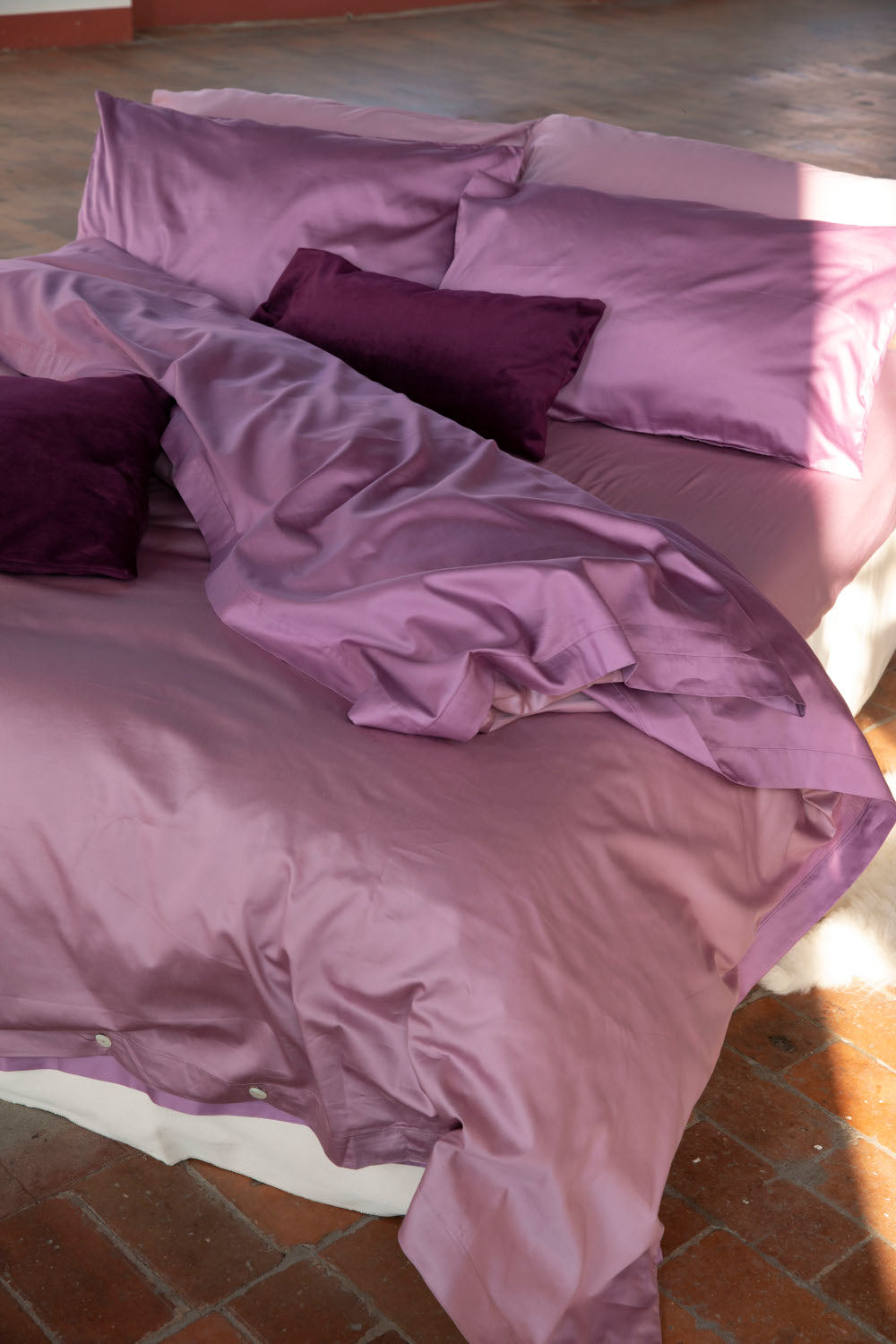 VEIVE-Duvet cover in plain satin cotton