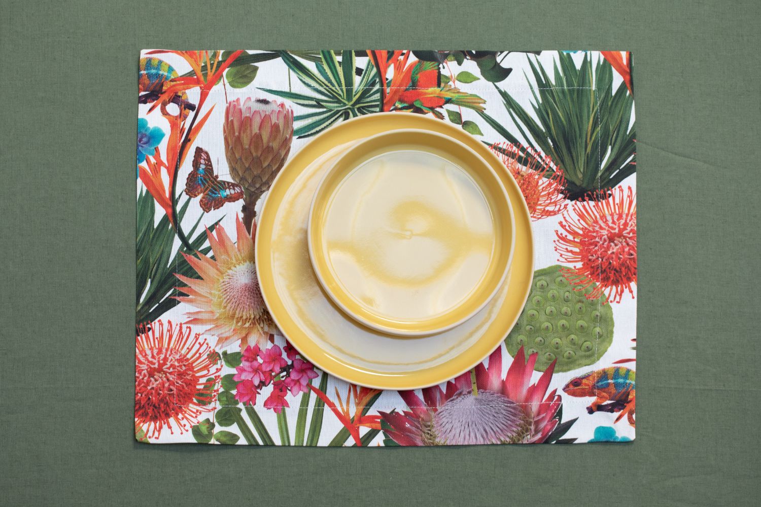 HAPY - placemat in canvas cotton plain or printed (2 pieces)