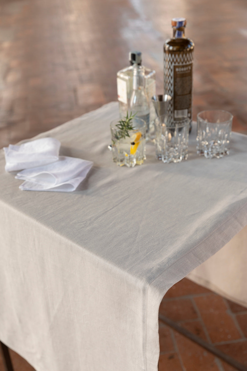 MOIRE cocktail napkin in pure linen (2 pieces)